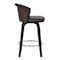 Armen Living Ashley Wood Back 30" Swivel Brown Faux Leather Bar Stool LCASBAWABR30 - alternate 4